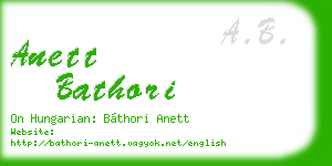 anett bathori business card